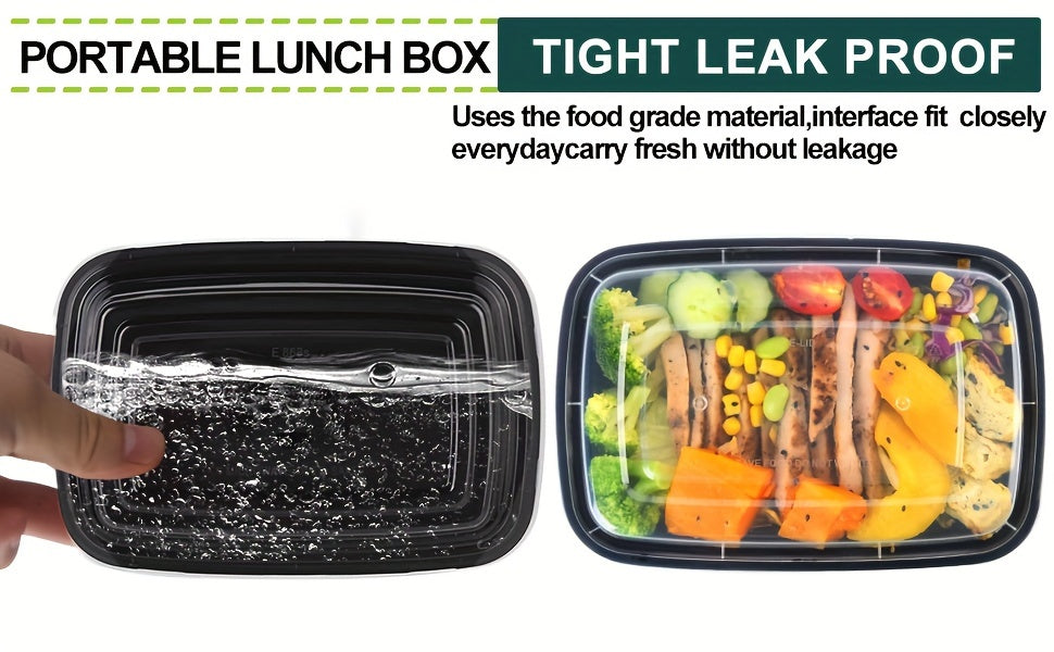 28oz Microwave-Safe Disposable Food Containers with Lids - Durable PP Meal Prep Boxes for Takeout, Lunches & Leftovers - 10/50/150 Pack Options