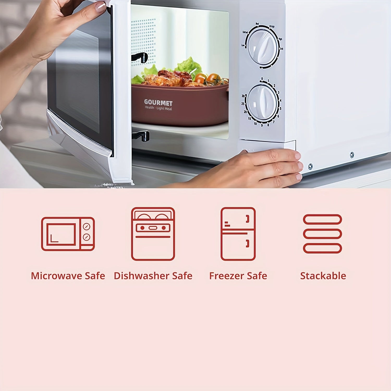 1 Set Bento Box, Stackable 3 Layers Food Containers, Leak-Proof Portable 94.68oz Large Capacity Lunch Box, Microwave Safe