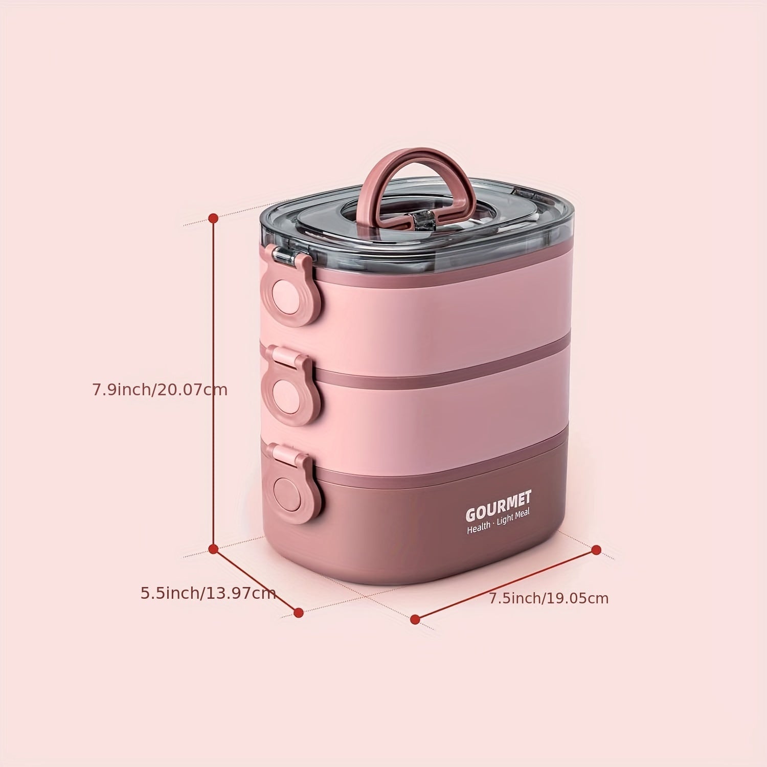 1 Set Bento Box, Stackable 3 Layers Food Containers, Leak-Proof Portable 94.68oz Large Capacity Lunch Box, Microwave Safe