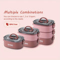 1 Set Bento Box, Stackable 3 Layers Food Containers, Leak-Proof Portable 94.68oz Large Capacity Lunch Box, Microwave Safe