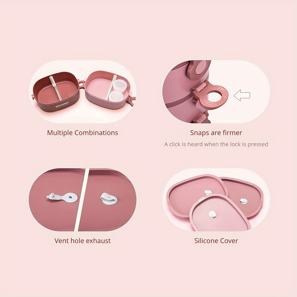 1 Set Bento Box, Stackable 3 Layers Food Containers, Leak-Proof Portable 94.68oz Large Capacity Lunch Box, Microwave Safe