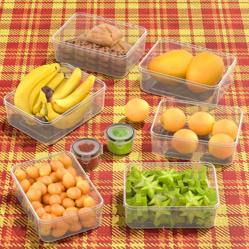 8pcs/14pcs Food Storage Containers Plastic Food Containers with Lids Airtight Pantry and Kitchen Containers Leak Proof Stackable Reusablefor Kitchen Organization for Meal Prep & leftover