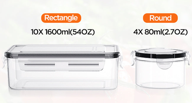 8pcs/14pcs Food Storage Containers Plastic Food Containers with Lids Airtight Pantry and Kitchen Containers Leak Proof Stackable Reusablefor Kitchen Organization for Meal Prep & leftover