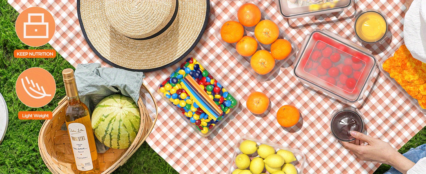 8pcs/14pcs Food Storage Containers Plastic Food Containers with Lids Airtight Pantry and Kitchen Containers Leak Proof Stackable Reusablefor Kitchen Organization for Meal Prep & leftover