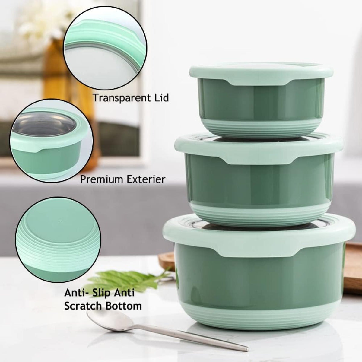 AuraNest premium stainless steel food containers with secure lids, ideal for meal storage and on-the-go freshness.