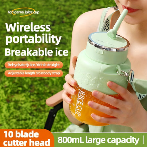 AuraNest mini portable USB electric juicer cup with large capacity, compact design for fresh fruit juice on the go.