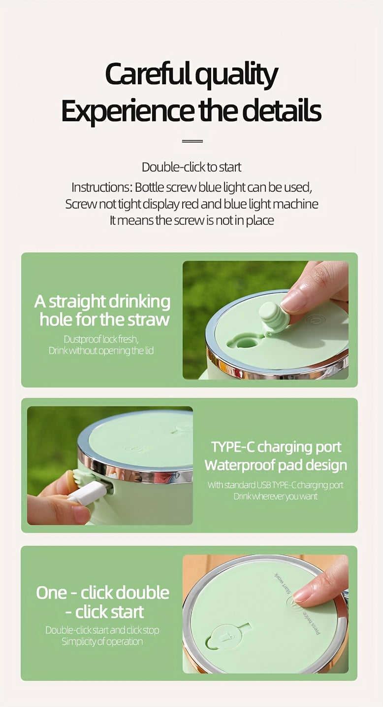 1pc, Mini Portable USB Electric Juicer Cup, Large Capacity