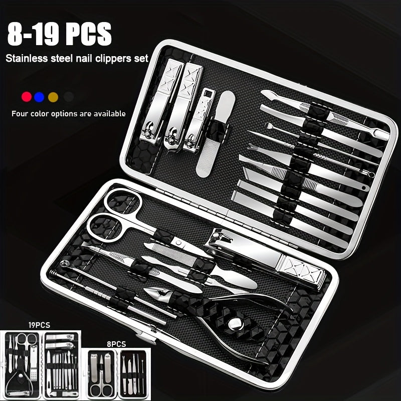 Professional Manicure And Pedicure Set, with Portable Case, for Nail Care, toenail & foot clean