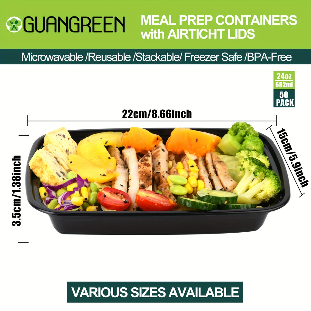 28oz Microwave-Safe Disposable Food Containers with Lids - Durable PP Meal Prep Boxes for Takeout, Lunches & Leftovers - 10/50/150 Pack Options