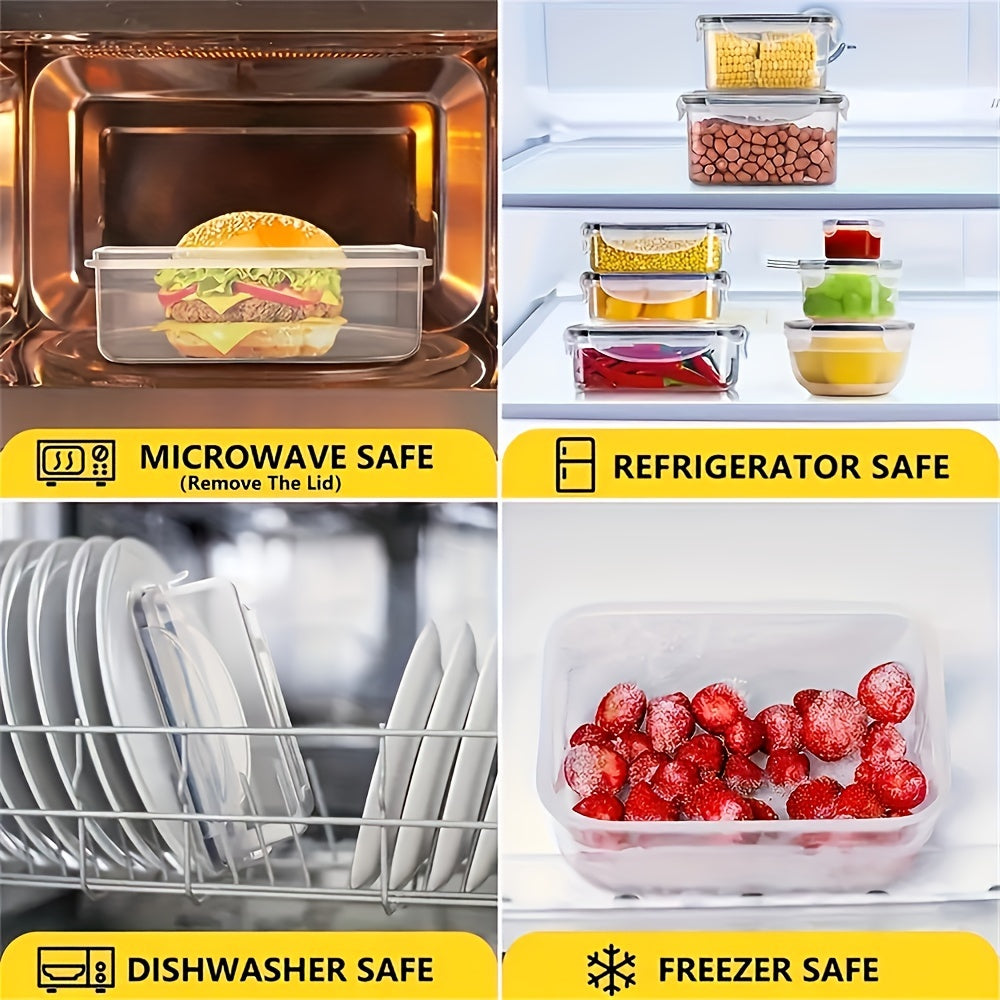 24pcs/Set Of Kitchen Storage Containers With Lids - Microwave Safe, BPA-free Plastic Food Containers For Fruits, Vegetables, Meats And More - Includes Labels And Markers For School, Office, Camping And Picnics