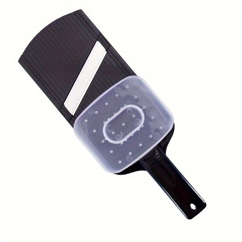 AuraNest multi-functional vegetable slicer with plastic and stainless steel blades for efficient kitchen prep.