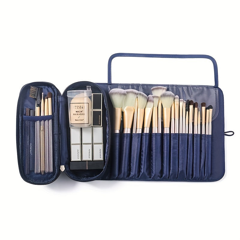 Large Capacity Makeup Brush Storage Pouch, Professional Multi-Functional Tool Organizer, Korean Style Portable Makeup Bag for Students