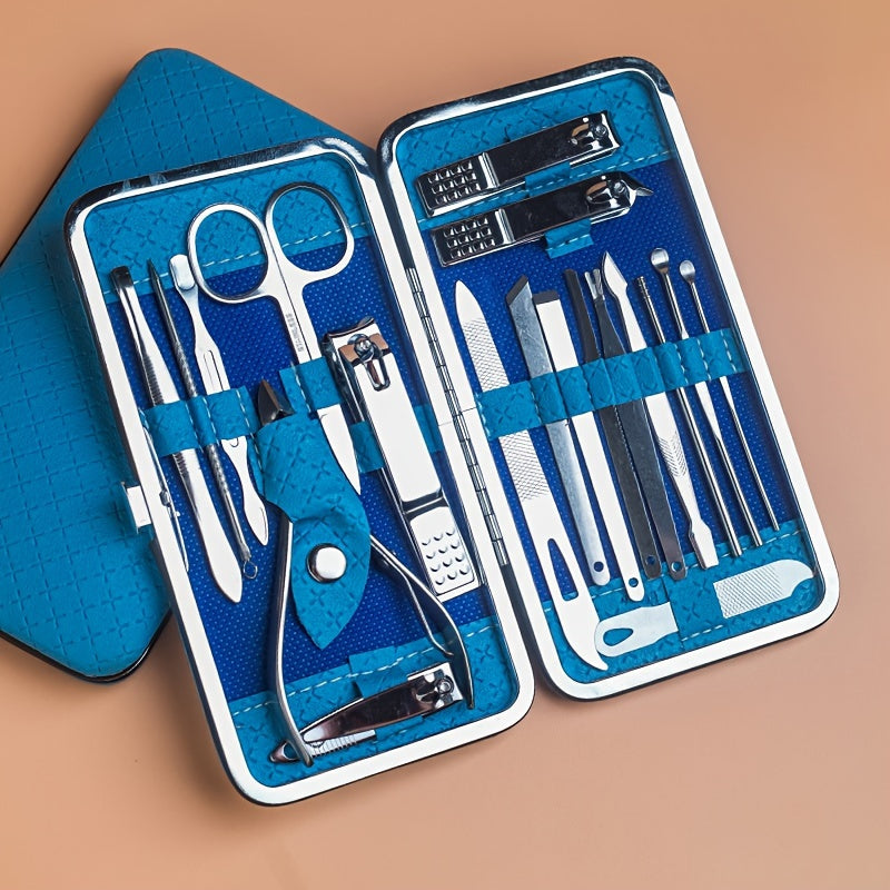Professional Manicure And Pedicure Set, with Portable Case, for Nail Care, toenail & foot clean
