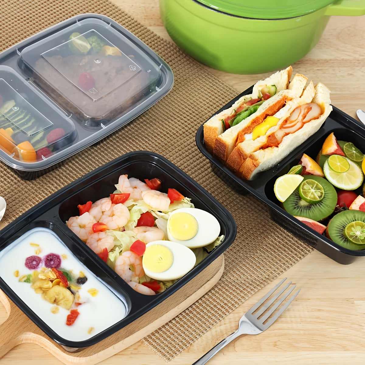 5-25pcs Of 32oz Meal Prep Containers, 2 Food Containers with Lids, Direct Lunch Box Set/large Food Containers with Lids/2 Compartment Bento Boxes, Leak-proof