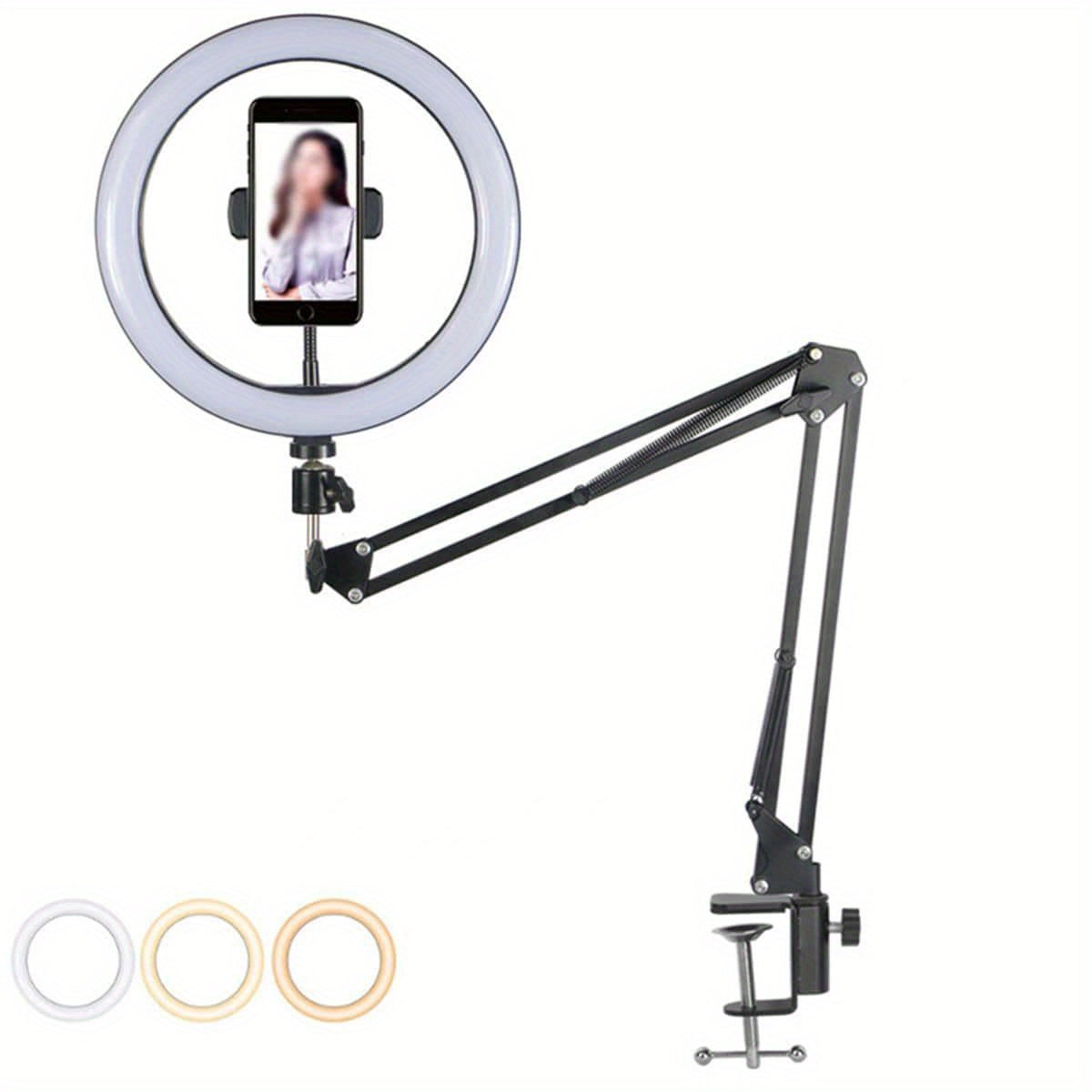 Live Streaming Fill Light, Beauty Light, Desktop Beauty Lighting, Indoor Face Light, Popular Photo Light, Mobile Shooting Light, Tiktok Light with a Ring Soft Light, And a 10-Inch Lamp with a Cantilever Stand