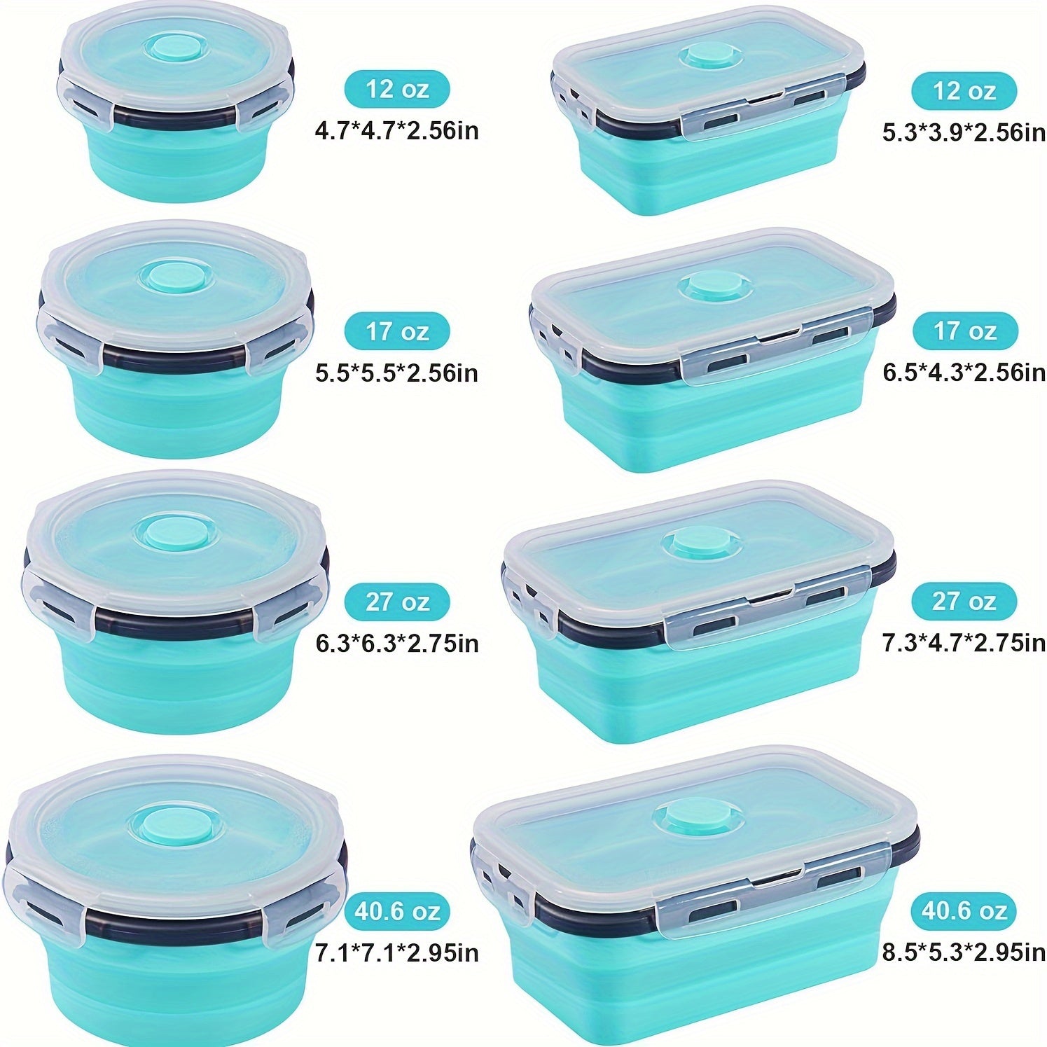 8 Collapsible Food Storage Containers With Lids, Rv Collapsible Bowls, Silicone Food Storage Containers, Camping Food Containers, Silicone Containers, Collapsible Containers For Food, Camping, Travel