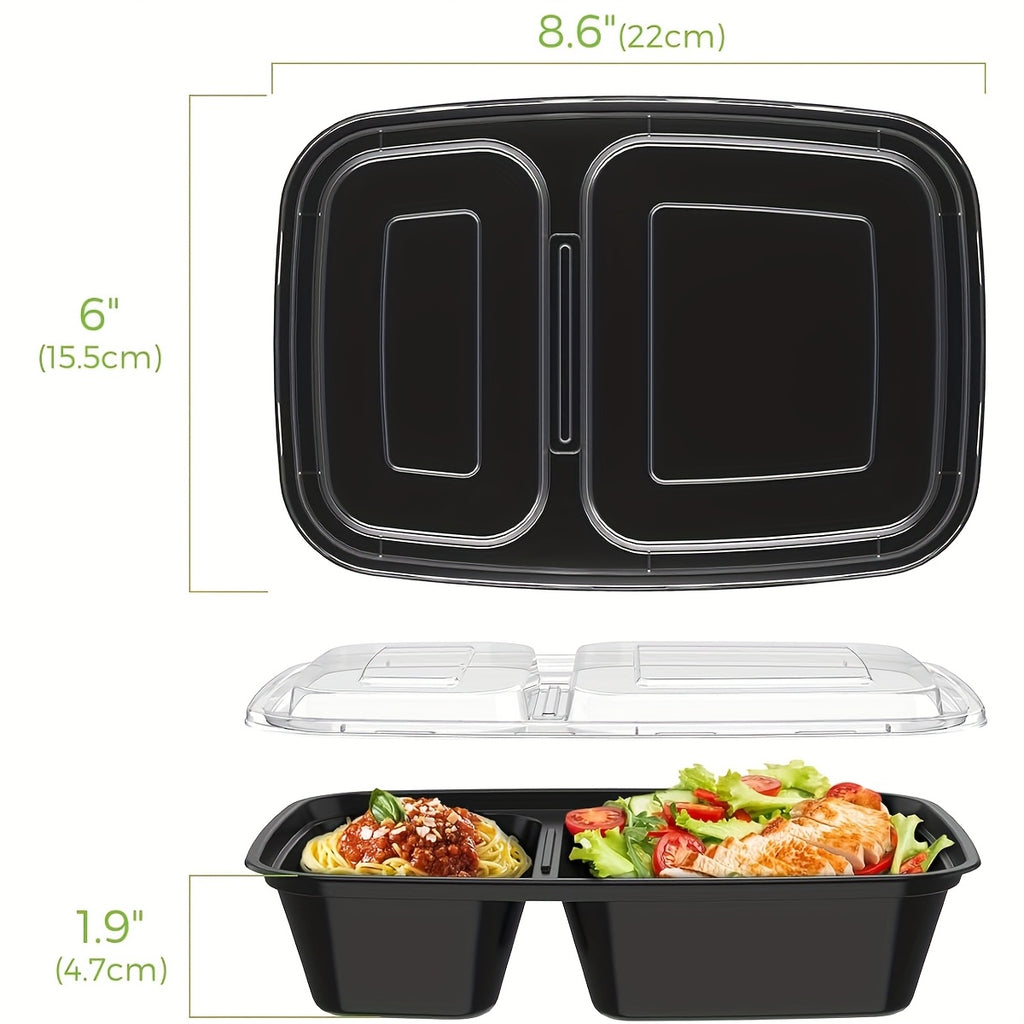 5-25pcs Of 32oz Meal Prep Containers, 2 Food Containers with Lids, Direct Lunch Box Set/large Food Containers with Lids/2 Compartment Bento Boxes, Leak-proof