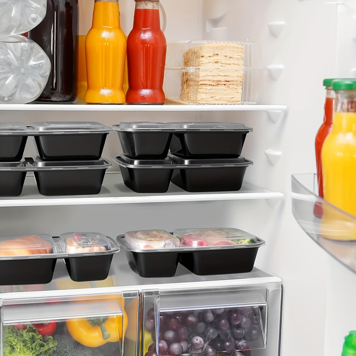 5-25pcs Of 32oz Meal Prep Containers, 2 Food Containers with Lids, Direct Lunch Box Set/large Food Containers with Lids/2 Compartment Bento Boxes, Leak-proof