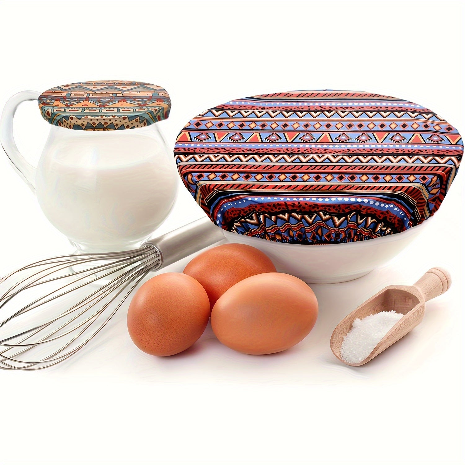 5 Pieces Bowl Covers - Reusable Fabric Stretch Covers for Bowls, Kitchen Jars, and Food Containers - Elastic Food Storage Covers - Cloth Dish Covers for Food Contact - Kitchen Essentials