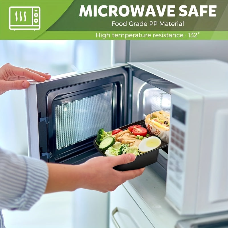 28oz Microwave-Safe Disposable Food Containers with Lids - Durable PP Meal Prep Boxes for Takeout, Lunches & Leftovers - 10/50/150 Pack Options
