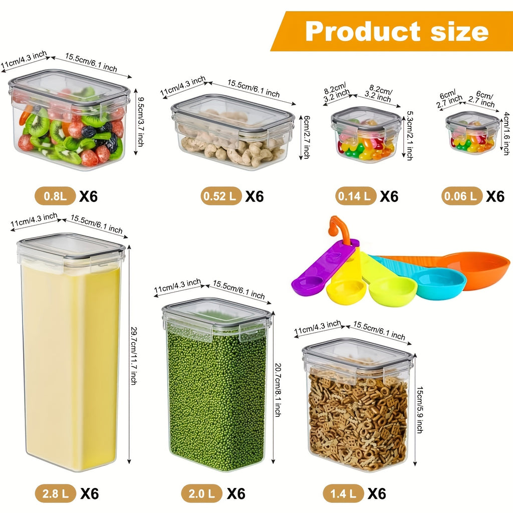 AuraNest airtight food storage containers set with clear lids, stacked and organized for fresh kitchen storage.