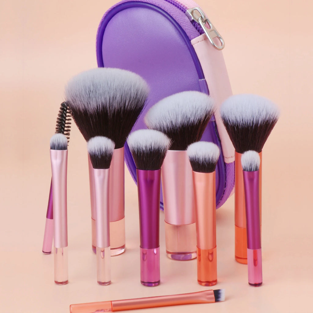 10 Pink Mini makeup brush Travel Makeup tool set
