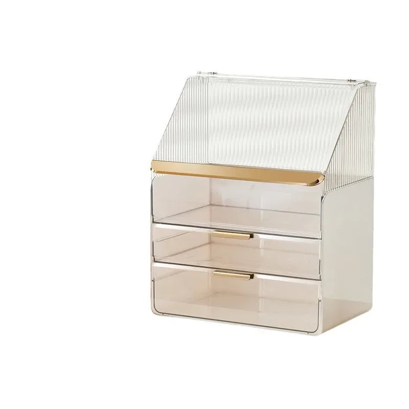 Desktop Makeup Container W Drawer/Cosmetic Large Capacity Container