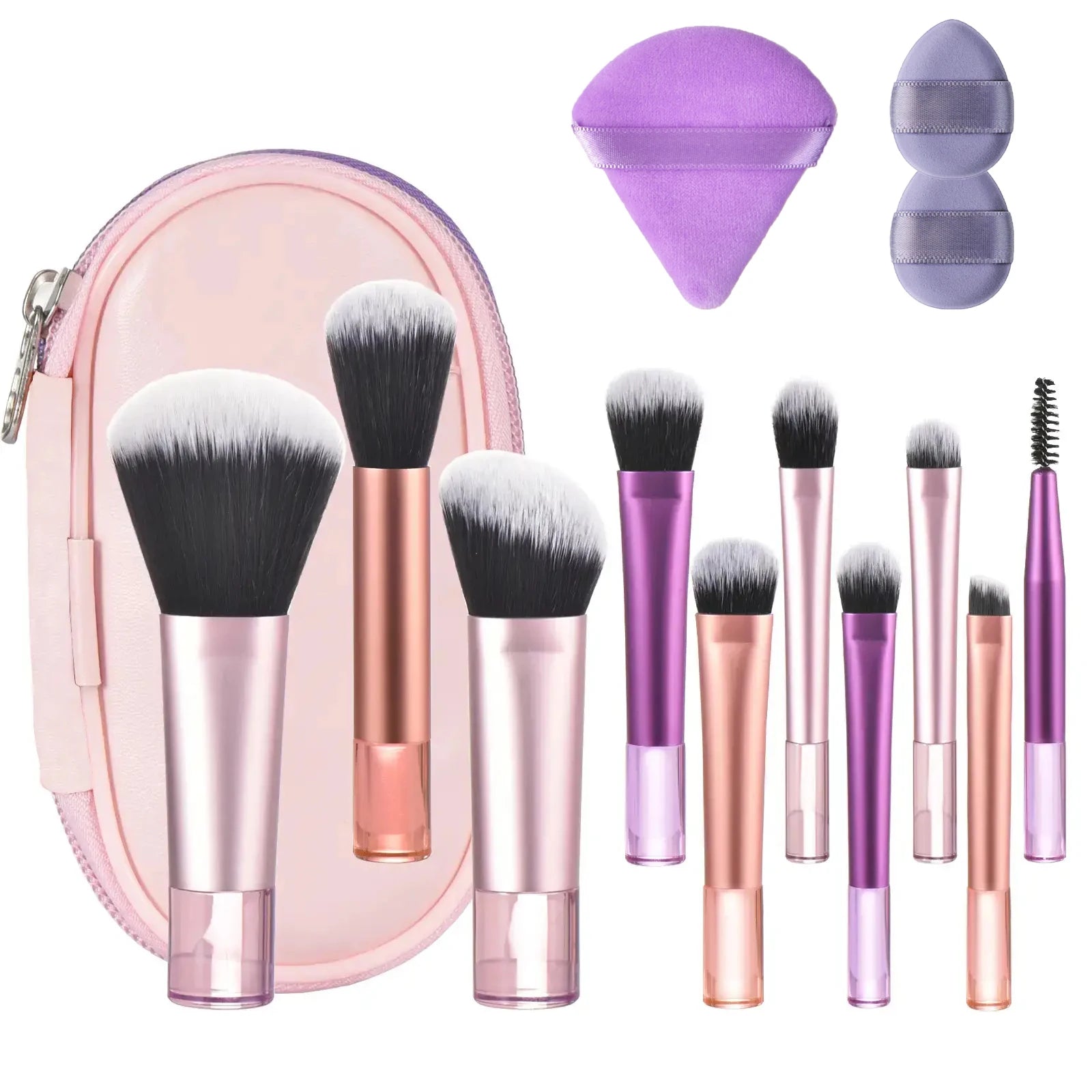 10 Pink Mini makeup brush Travel Makeup tool set