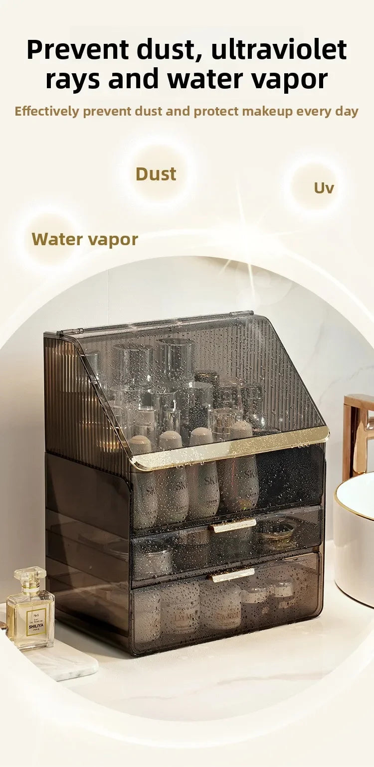 Desktop Makeup Container W Drawer/Cosmetic Large Capacity Container