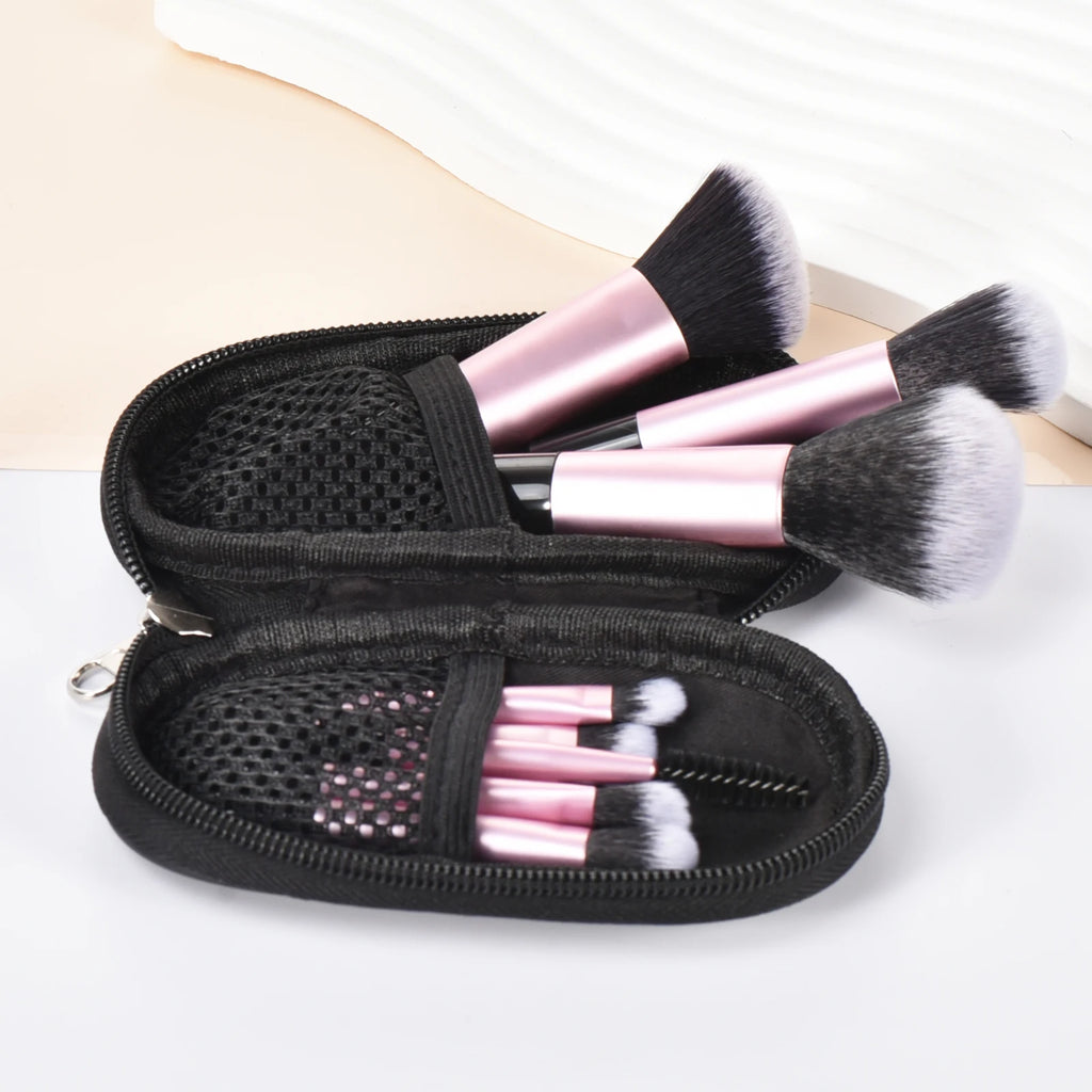 10 Pink Mini makeup brush Travel Makeup tool set