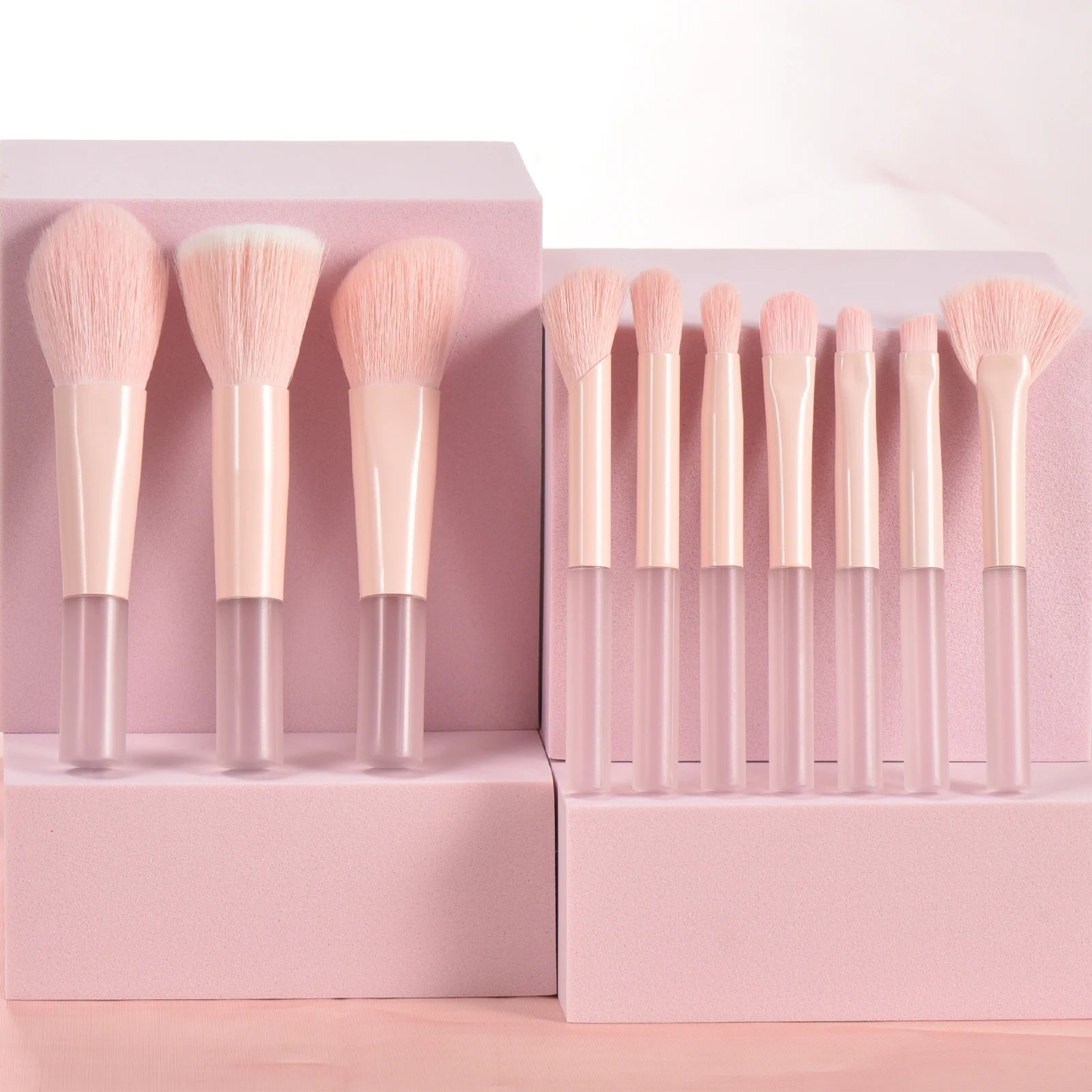 10 Pink Mini makeup brush Travel Makeup tool set