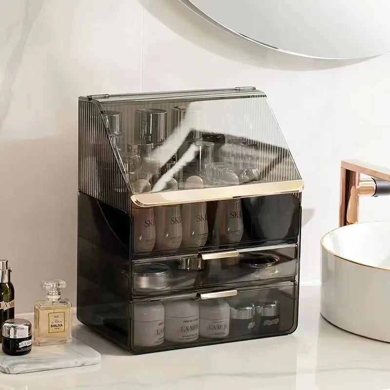 Desktop Makeup Container W Drawer/Cosmetic Large Capacity Container