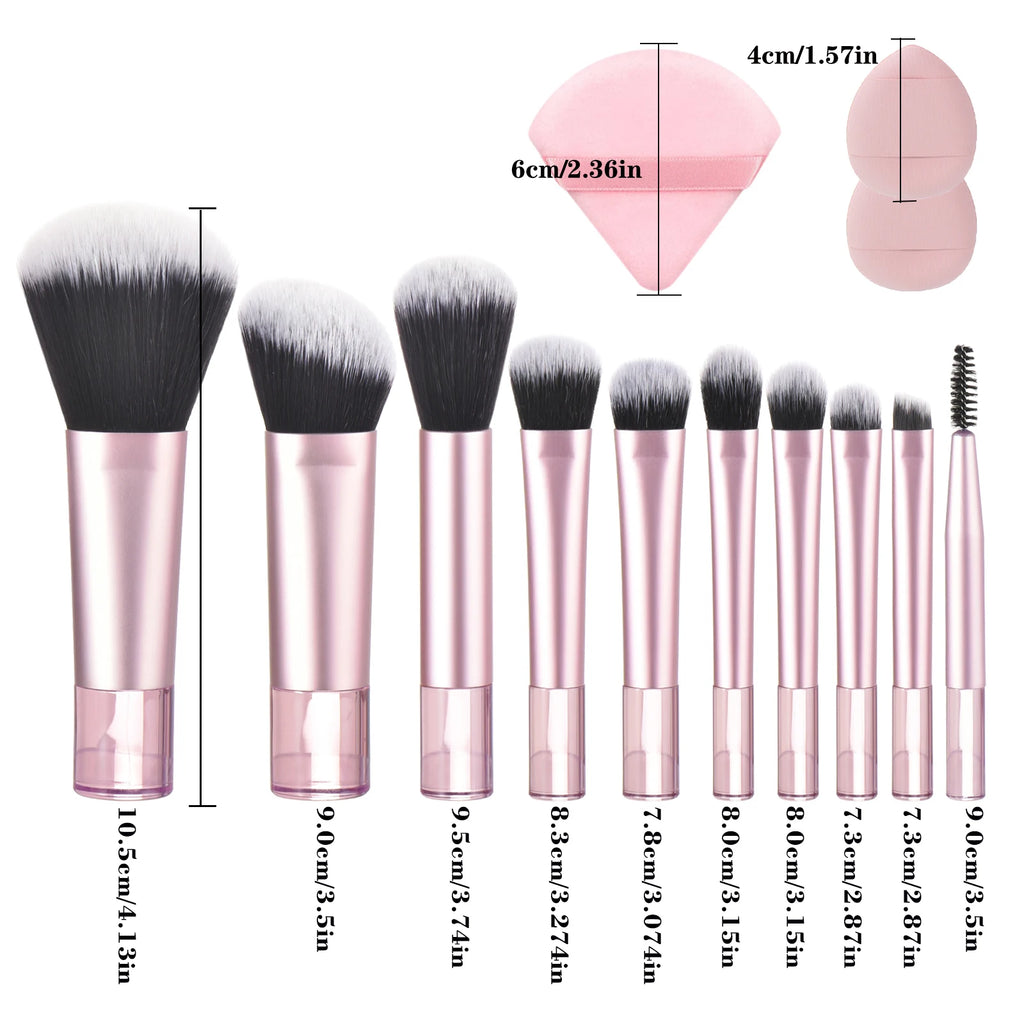 10 Pink Mini makeup brush Travel Makeup tool set