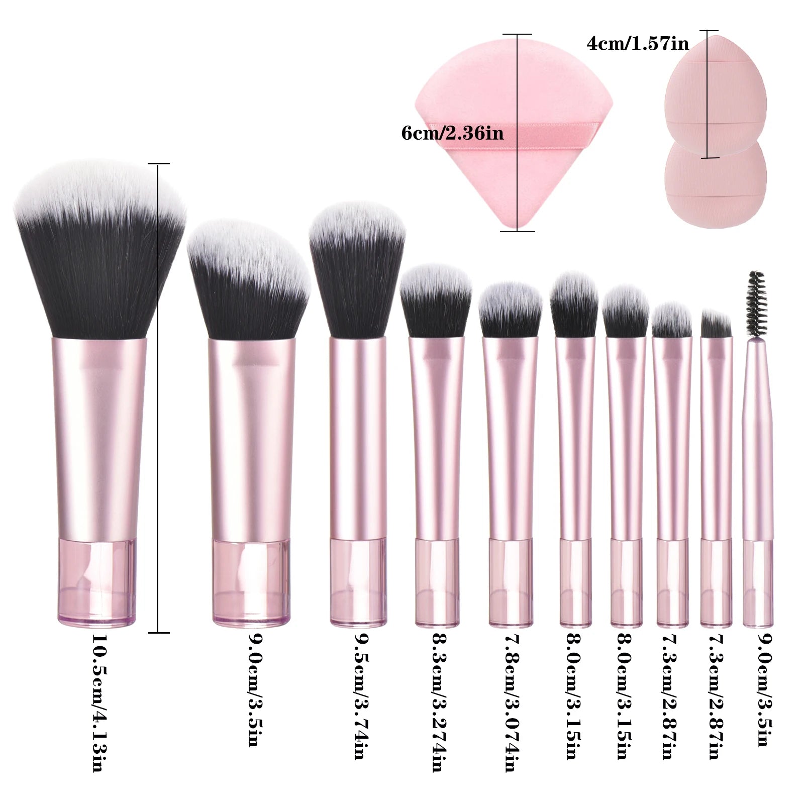 10 Pink Mini makeup brush Travel Makeup tool set