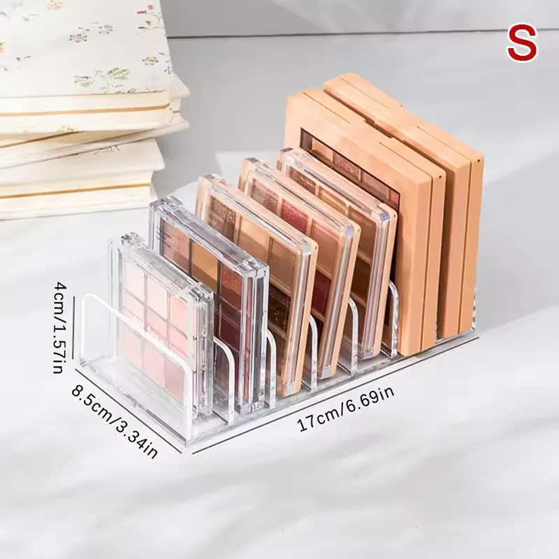 Makeup Organizer Box, 7-Compartment Clear Storage Shelf, Multi-Cell Display for Cosmetics