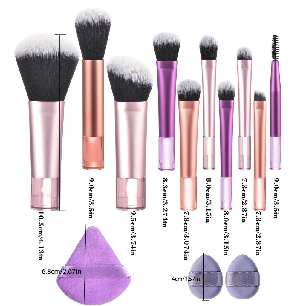 10 Pink Mini makeup brush Travel Makeup tool set
