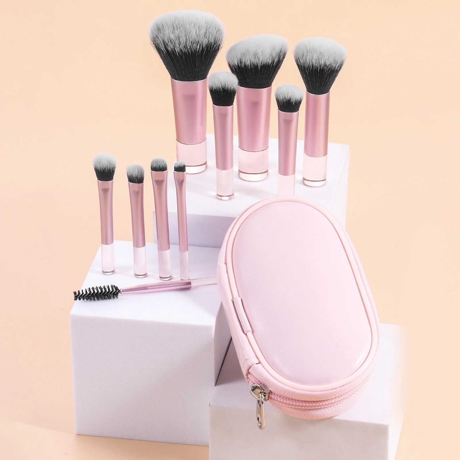 10 Pink Mini makeup brush Travel Makeup tool set