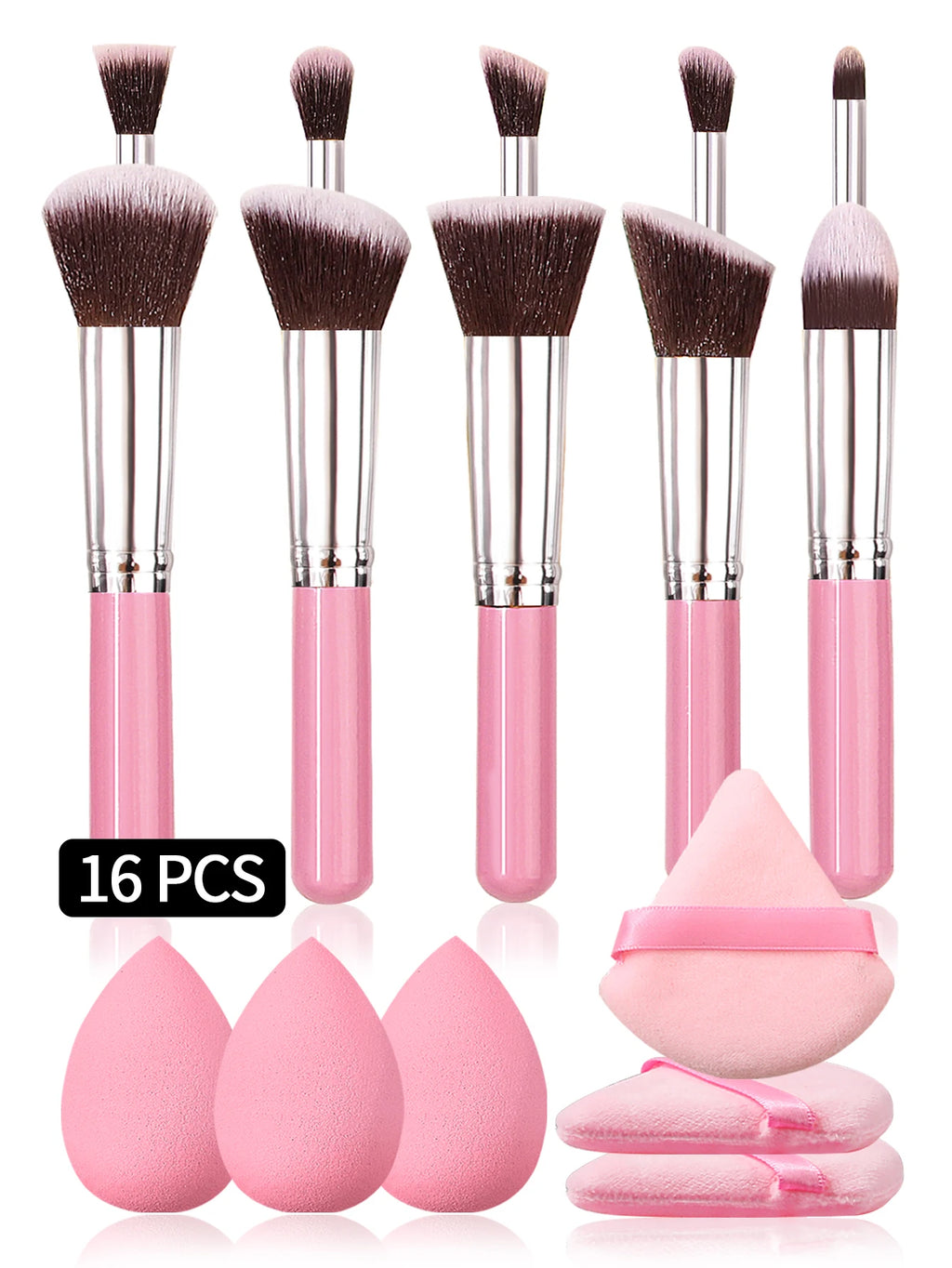 AuraNest high grade pink makeup brush set with professional brushes, ideal for applying makeup with precision and style.