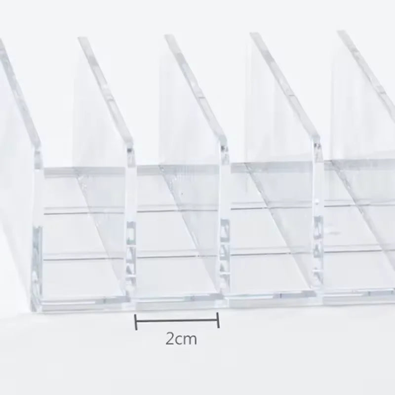 Makeup Organizer Box, 7-Compartment Clear Storage Shelf, Multi-Cell Display for Cosmetics