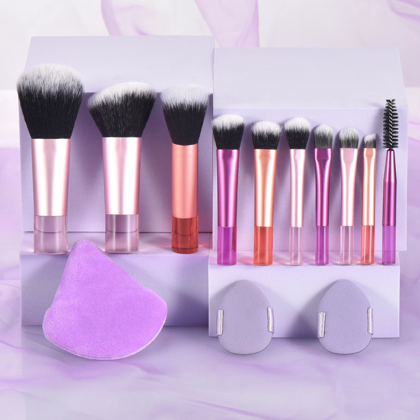 10 Pink Mini makeup brush Travel Makeup tool set