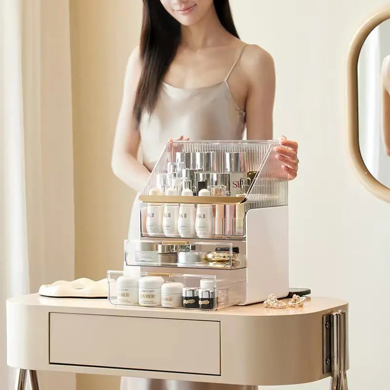 Desktop Makeup Container W Drawer/Cosmetic Large Capacity Container
