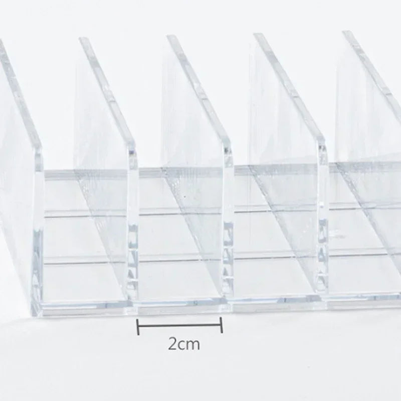 Makeup Organizer Box, 7-Compartment Clear Storage Shelf, Multi-Cell Display for Cosmetics