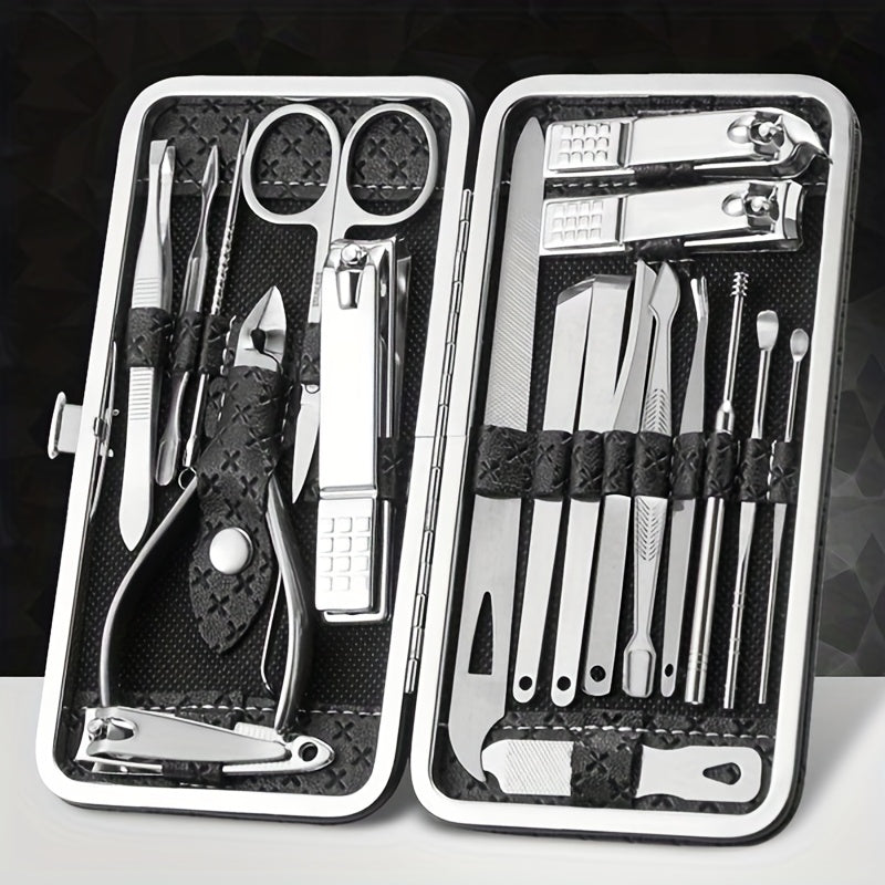 Professional Manicure And Pedicure Set, with Portable Case, for Nail Care, toenail & foot clean