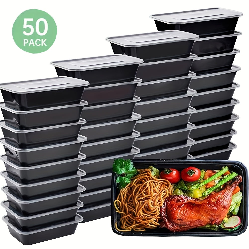 10/30/50pcs Meal Prep Containers, 26 OZ Microwavable Reusable Food Containers with Lids for Food Prepping, Disposable Lunch Boxes, Plastic Food Boxes- Stackable, Freezer Dishwasher Healthy