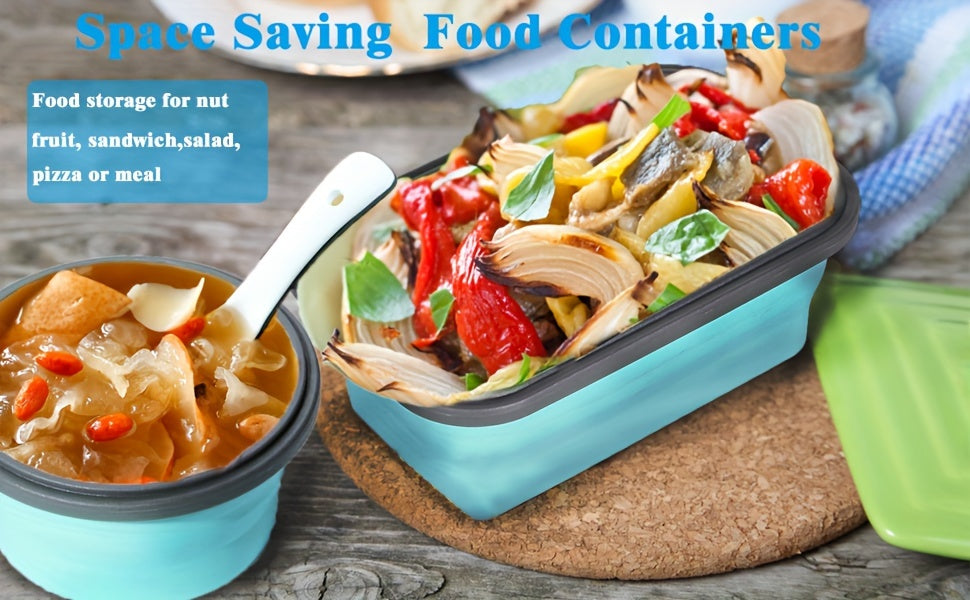 8 Collapsible Food Storage Containers With Lids, Rv Collapsible Bowls, Silicone Food Storage Containers, Camping Food Containers, Silicone Containers, Collapsible Containers For Food, Camping, Travel