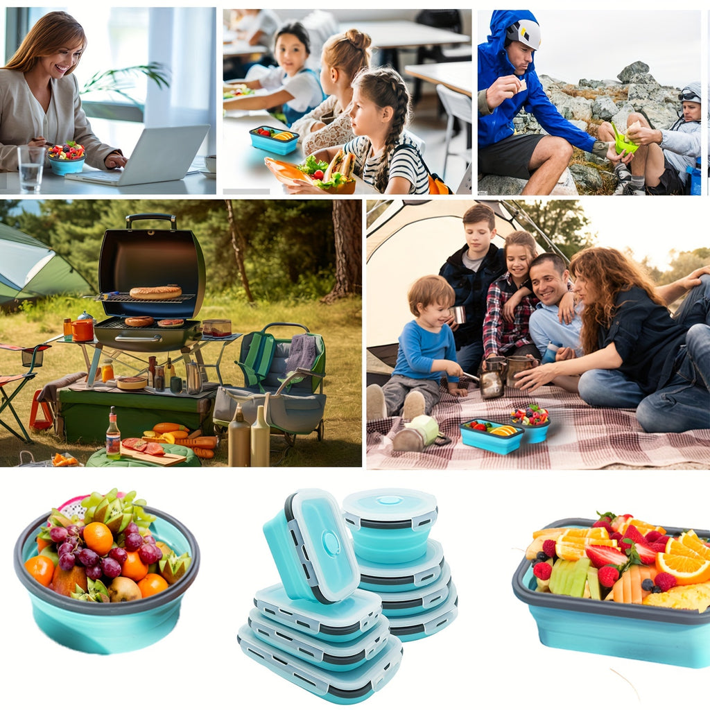 8 Collapsible Food Storage Containers With Lids, Rv Collapsible Bowls, Silicone Food Storage Containers, Camping Food Containers, Silicone Containers, Collapsible Containers For Food, Camping, Travel