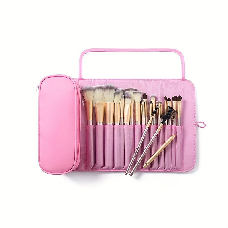 Large Capacity Makeup Brush Storage Pouch, Professional Multi-Functional Tool Organizer, Korean Style Portable Makeup Bag for Students