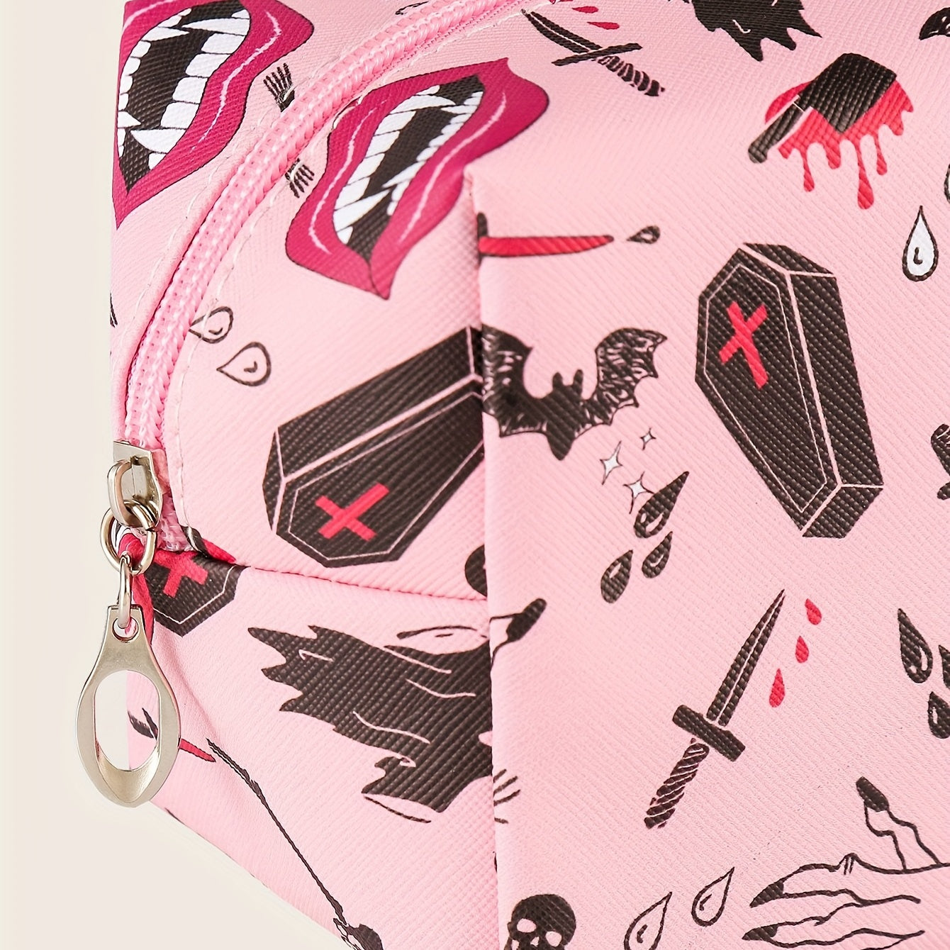 Halloween Skeleton Bat Pattern Makeup Bag