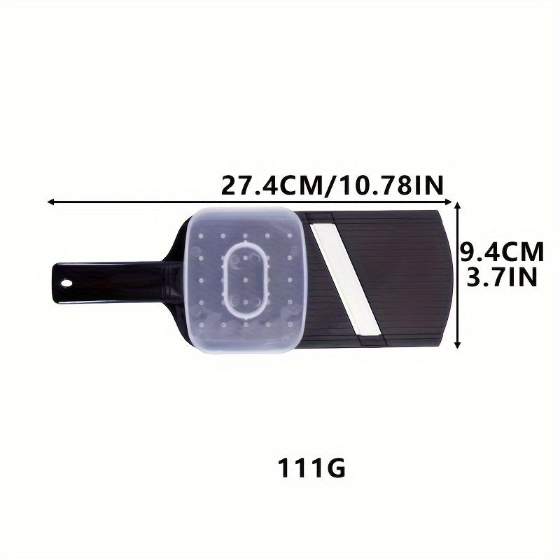 AuraNest multi-functional vegetable slicer with plastic and stainless steel blades for efficient kitchen prep and food slicing.