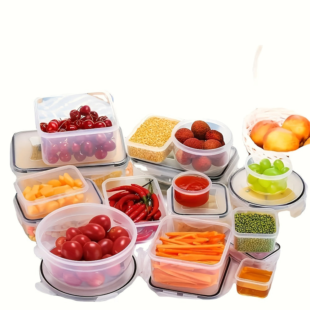 24pcs/Set Of Kitchen Storage Containers With Lids - Microwave Safe, BPA-free Plastic Food Containers For Fruits, Vegetables, Meats And More - Includes Labels And Markers For School, Office, Camping And Picnics